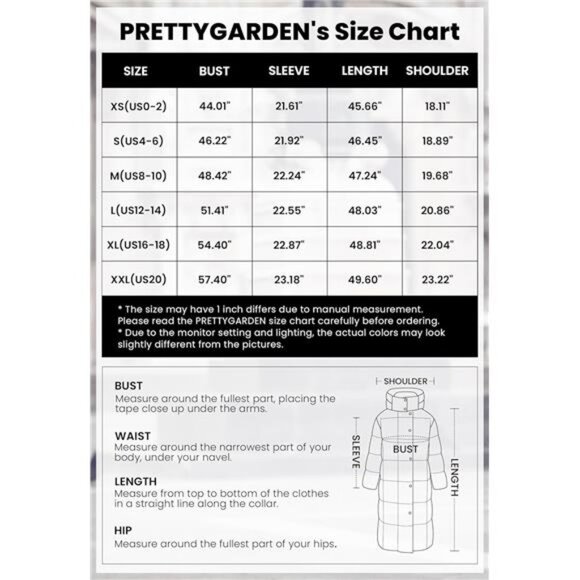 Women’s Winter Long Puffer Coat – Hooded, Zip-Up, Thickened Down Jacket - Picture 6 of 7